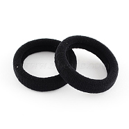 Elastic Hair Ties, Ponytail Holder, Black, 30mm, 30pcs/box(OHAR-R123-03)