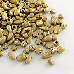 Plated Acrylic Beads, Mixed Style, Golden Plated, 8~17x4~11x4~11mm, Hole: 1~3mm(X1-MACR-R546-09)