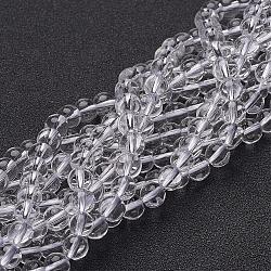 Synthetic Quartz Crystal Beads Strands, Round, Clear, 6mm, Hole: 0.8mm, about 67pcs/strand, 15.5 inch(GSR6mmA039-1)