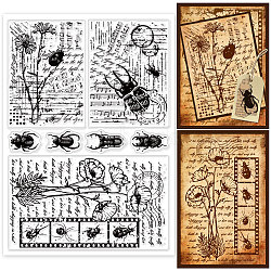 PVC Stamps, for DIY Scrapbooking, Photo Album Decorative, Cards Making, Stamp Sheets, Film Frame, Insects, 21x14.8x0.3cm(DIY-WH0371-0089)