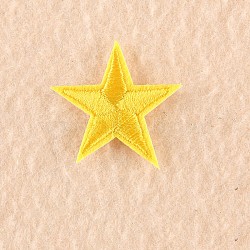 Computerized Embroidery Cloth Iron on/Sew on Patches, Costume Accessories, Appliques, Star, Gold, 3x3cm(DIY-F030-11-29)