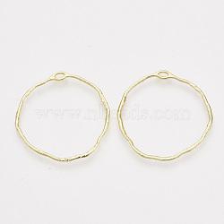 Alloy Open Back Bezel Pendants, For DIY UV Resin, Epoxy Resin, Pressed Flower Jewelry, Ring, Light Gold, 34.5~35x34.5x1.5mm, Hole: 2.5x1mm(PALLOY-S121-82A)