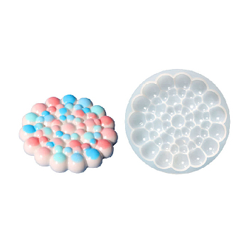 Silicone Bubble Effect Cup Mat Molds, Resin Casting Molds, for UV Resin & Epoxy Resin Jewelry Craft Making, Round Pattern, 111x13.5mm, Inner Diameter: 101x8mm