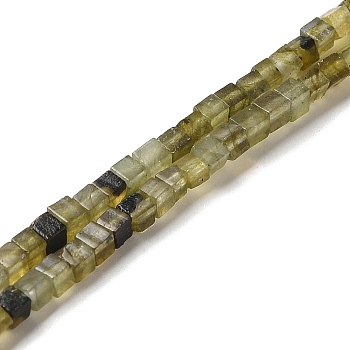 Natural Labradorite Beads Strands, Cube, 2~2.5x2.5~3.5x2.5~3mm, Hole: 0.4mm, about 157~165pcs/strand, 14.96~15.75''(38~40cm)