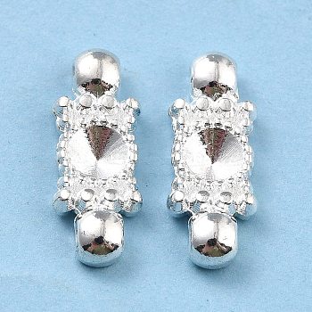 Tibetan Style Alloy Rhinestone Connector Settings, Cadmium Free & Nickel Free & Lead Free, Silver, 21x8x4.5mm, Hole: 1.5mm, Fit for 5mm rhinestones, about 240pcs/375g