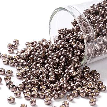 TOHO Round Seed Beads, Japanese Seed Beads, (PF556) PermaFinish Mauve Metallic, 8/0, 3mm, Hole: 1mm, about 1111pcs/50g
