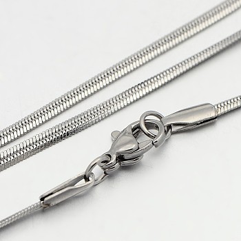 304 Stainless Steel Herringbone Chain Necklaces, with Lobster Claw Clasps, Stainless Steel Color, 18.3 inch(46.5cm), 2mm