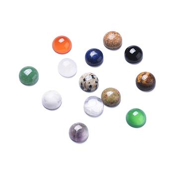 Gemstone Cabochons, Half Round/Dome, Mixed Stone, Mixed Color, 20x7mm