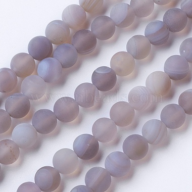 6mm RosyBrown Round Banded Agate Beads