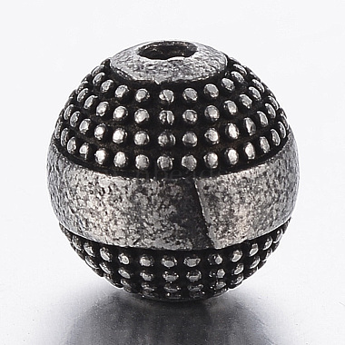 Gunmetal Round Stainless Steel Beads