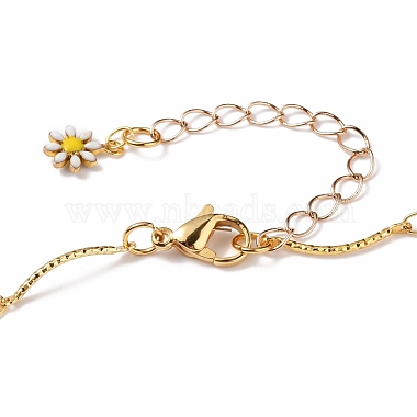 Brass Enamel Flower Pendant Necklaces(NJEW-JN03227)-3