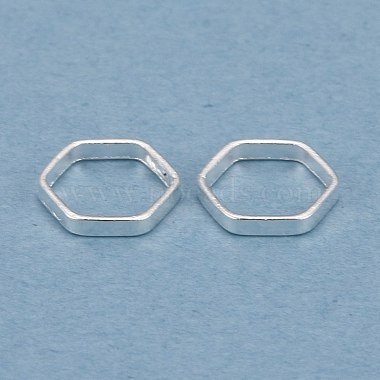 925 Sterling Silver Plated Hexagon Brass Linking Rings