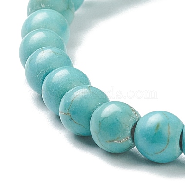 Synthetic Turquoise Beaded Stretch Bracelets(BJEW-D446-B-14)-3
