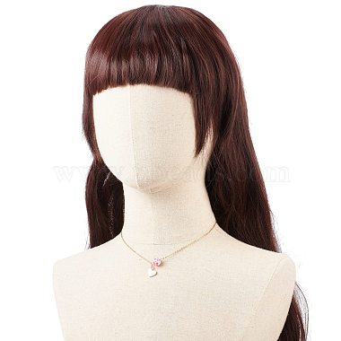 Alloy Enamel Heart with Resin Beaded Pendant Necklace Dangle Earrings(SJEW-JS01249)-3