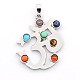 Vintage Chakra Jewelry Brass Natural & Synthetic Mixed Stone Pendants(G-I114-M)-2