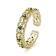 Rack Plating Brass Micro Pave Cubic Zirconia Open Cuff Rings(RJEW-K257-05G)-1