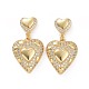 Clear Cubic Zirconia Heart Dangle Stud Earrings(EJEW-F304-07G)-1