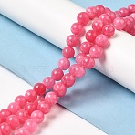 Natural Dyed White Jade Beads Strands, Round, Hot Pink, 8mm, Hole: 0.8mm, about 45~46pcs/strand, 14.69''~15.04''(37.3~38.2cm)(G-M402-C03-12)