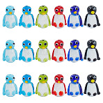 18Pcs 6 Colors Handmade Lampwork Beads, Penguin, Mixed Color, 21.5~22x16~16.5x13~14mm, Hole: 1.4~1.6mm, 3pcs/color(LAMP-DR0001-05)