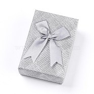 Cardboard Jewelry Set Boxes, with Sponge Pad Inside, Rectangle, Light Grey, 9.35x6.3x3cm(CBOX-G016-04)