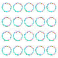 20Pcs 304 Stainless Steel Split Key Rings, Rainbow Color, 20x2mm(STAS-UN0040-57)