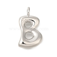 Rack Plating Brass Pendants, Cadmium Free & Lead Free, Letter A~Z Charms, Letter B, 23x13x5mm, Hole: 3mm(KK-I722-01P-B)