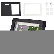 Natural Wood Photo Frames, for Tabletop Display Photo Frame, with Glass Finding, Rectangle, Black, Finish Product: 175x182x227mm(DJEW-WH0038-73A)