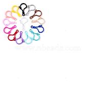 Unicraftale 150Pcs Opaque Solid Color Bulb Shaped Plastic Push Gate Snap Keychain Clasp Findings, Mixed Color, 48.5x25.5x6mm, Hole: 5.5mm(KY-UN0001-06)