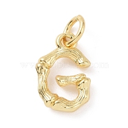 Brass Pendants, with Jump Ring, Golden, Letter Charm, Letter G, 12x8x2mm, Hole: 3mm(KK-K165-04G)