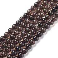 Natural Smoky Quartz Bead Strands, Round, 6mm, Hole: 1mm, about 61pcs/strand, 14.9 inch~15.1 inch(G-D840-62-6mm)