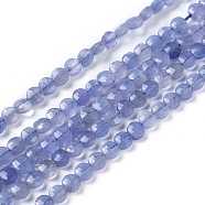 Natural Tanzanite Beads Strands, Faceted, Flat Round, 3.5~4.5x2~2.5mm, Hole: 0.5mm, about 98~107pcs/strand, 15.35 inch(39cm)long(G-I249-A29)