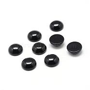 Dyed Natural Black Agate Gemstone Cabochons, Half Round, 8x4mm(G-T020-8mm-11)