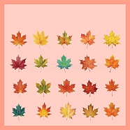 40Pcs 20 Styles Autumn PET Waterproof Self Adhesive Leaf Stickers, for Scrapbooking, Travel Diary Craft, Orange Red, 20x50mm, 2pcs/style(PW-WG40578-04)