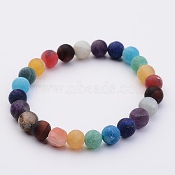 Natural Flower Amazonite & Gemstone Beads Stretch Bracelets, 2-1/8 inch(54mm)(X-BJEW-JB02509-04)