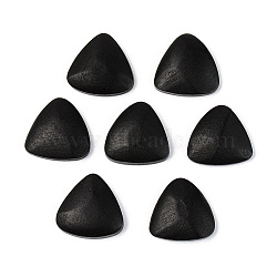 Painted Natural Wood Cabochons, Triangle, Black, 21.5x22x6mm(WOOD-T021-47B)