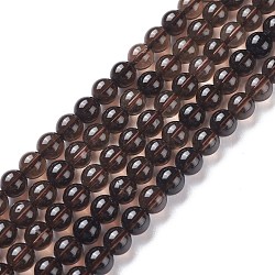 Natural Smoky Quartz Bead Strands, Round, 6mm, Hole: 1mm, about 61pcs/strand, 14.9 inch~15.1 inch(G-D840-62-6mm)