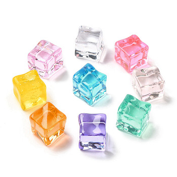 Square Transparent Resin Ice Cubes, Clear Ice Rock Diamond Crystals, for Home Garden Aquarium Dollhouse Decor, Mixed Color, 18x18x17mm