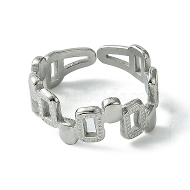 304 Stainless Steel Open Cuff Ring(RJEW-L110-036P)-2