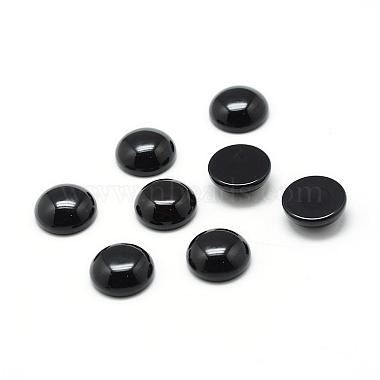 8mm Half Round Black Agate Cabochons