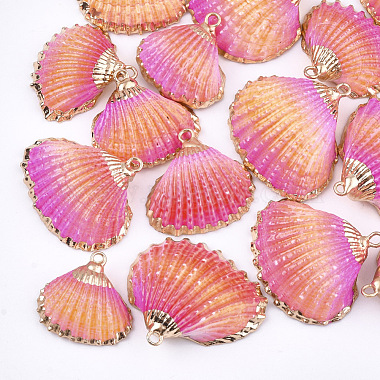 Light Gold Colorful Shell Other Sea Shell Pendants