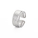 304 Stainless Steel Hammered Open Cuff Ring for Women(RJEW-S405-221P)-3