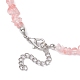 Synthetic Cherry Quartz Glass Chip Beaded Necklace(NJEW-JN04615-02)-5