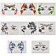 8 Sheets 8 Style Waterproof Self Adhesive Tattoo Stickers on Face(AJEW-GF0007-33)-1