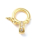 Brass Micro Pave Clear Cubic Zirconia Twister Clasps(KK-Q772-14G)-1