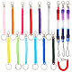 15Pcs 13 Style Plastic Spiral Retractable Spring Coil Keychain(KEYC-CP0001-02)-1