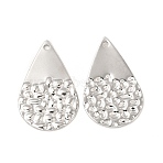 Non-Tarnish 304 Stainless Steel Pendants, Teardop Charms, Stainless Steel Color, 30x17x1mm, Hole: 1.6mm(STAS-A070-31P)
