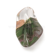 Transparent Glass Beads, Imitation Gemstones, Nuggets, Dark Olive Green, 21x14x9.5mm, Hole: 1.2mm(GLAA-B012-03A)