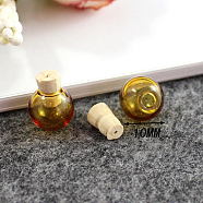 Miniature Glass Bottles, with Cork Stoppers, Empty Wishing Bottles, for Dollhouse Accessories, Jewelry Making, Round, Goldenrod, 10mm(MIMO-PW0001-037A-04)