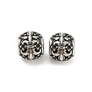 316 Surgical Stainless Steel  Beads, Round, Antique Silver, 10x9mm, Hole: 4mm(STAS-Q304-44AS)