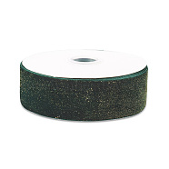 9M Sparkle Single Face Velvet Ribbon, Polyester Ribbon with Metallic Cord, for Garment Accessories, Sea Green, 1-5/8 inch(40mm), about 9.84 Yards(9m)/Roll(OCOR-TAC0034-05B)